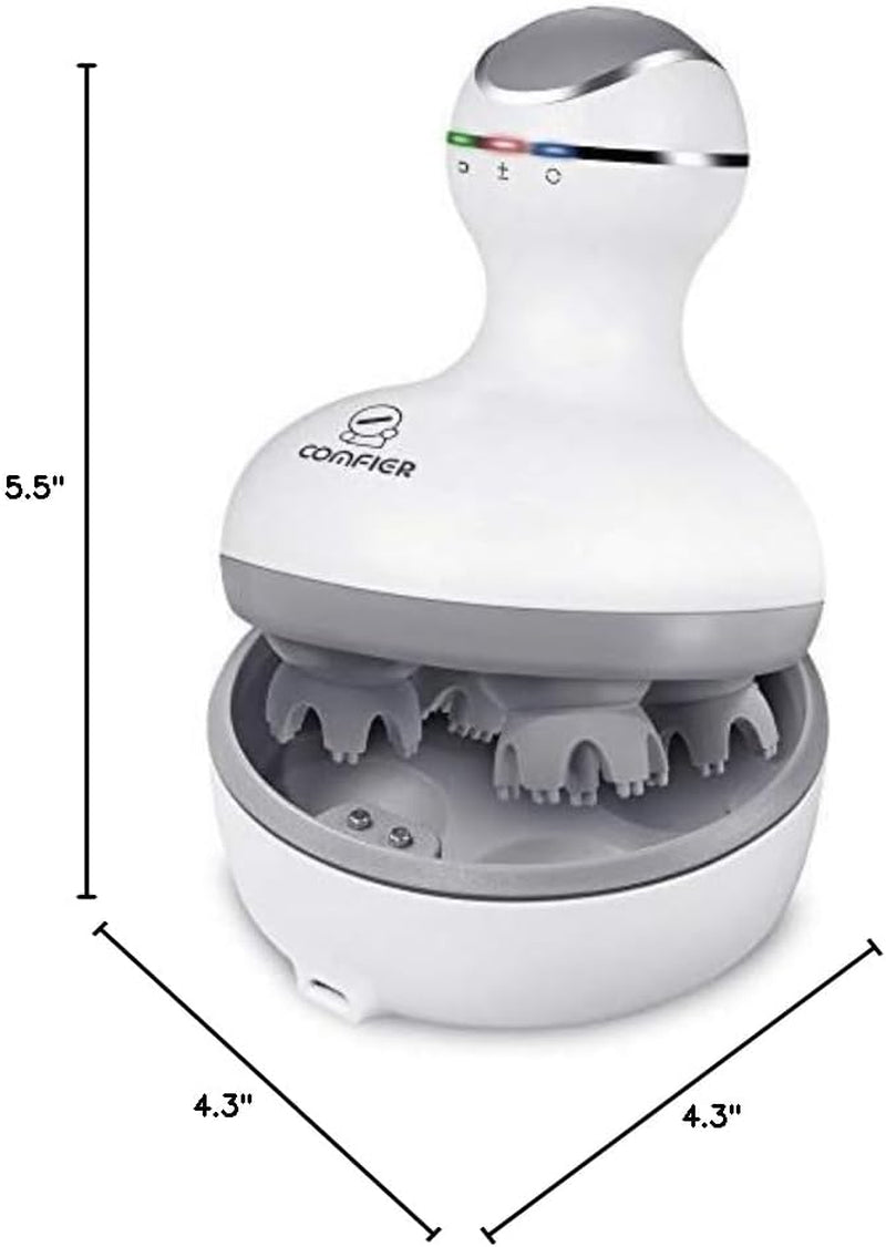Electric Cordless Hair Scalp Massager with Kneading 84 Massage Nodes, Handheld Portable Head Scratcher Massager for Hair Growth, Deep Clean and Stress Relax, Gifts for Men Dad